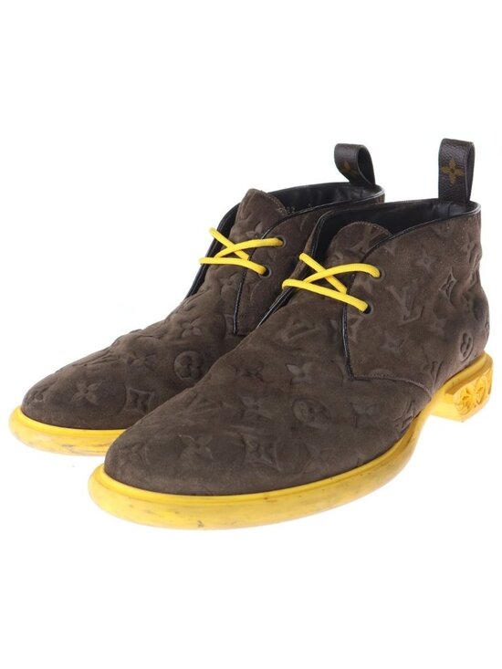 Louis Vuitton LV Dimension Monogram Suede Leather Ankle Chukka Boots Brown main image 4
